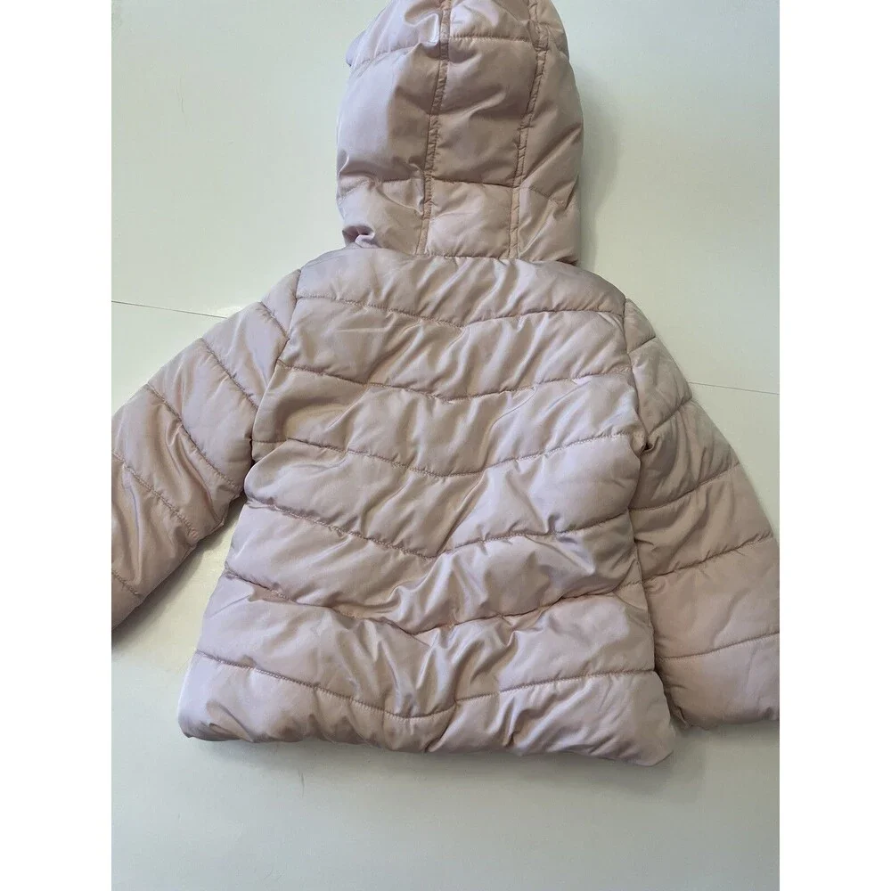 The Children’s Place Girls Pink Bear Puffer Jacket Size 3T Toddler